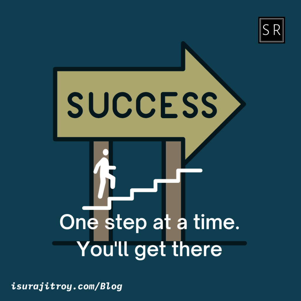 One step at a time. You'll get there. - Success.