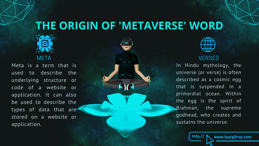 A boy avatar setting on yoga in a metaverse.