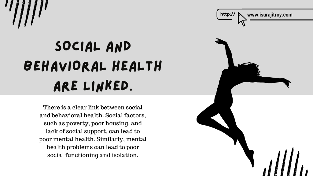 This is the banner of heading, "Social and behavioral health are linked." Know more please visit, www.isurajitroy.com .