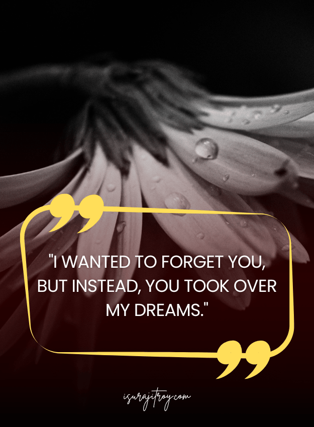 Sad Quotes - I wanted to forget you, but instead, you took over my dreams.
