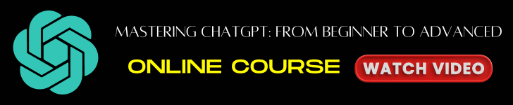 Mastering ChatGPT: From Beginner to Advanced. Online Course would likely be designed to teach individuals how to use and interact with the ChatGPT AI language model, from its basics to advance.