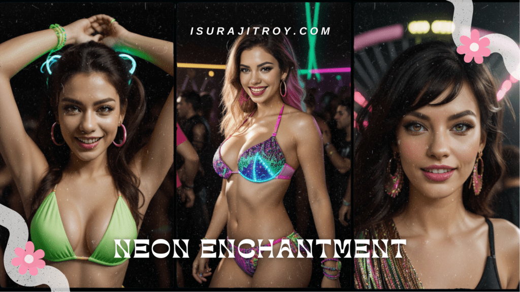 Dive into the electrifying world of Neon Enchantment! Illuminate the night with vibrant hues and cosmic vibes. Unleash your inner glow and stand out!