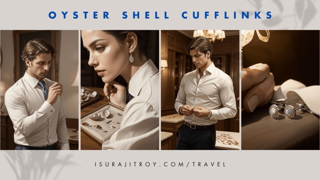 Elevate Your Style at Digha and Mandarmani! Discover Coastal Treasures: Oyster Shell Cufflinks. Unveil Oysters Fashion Jewelry on West Bengal Beaches!