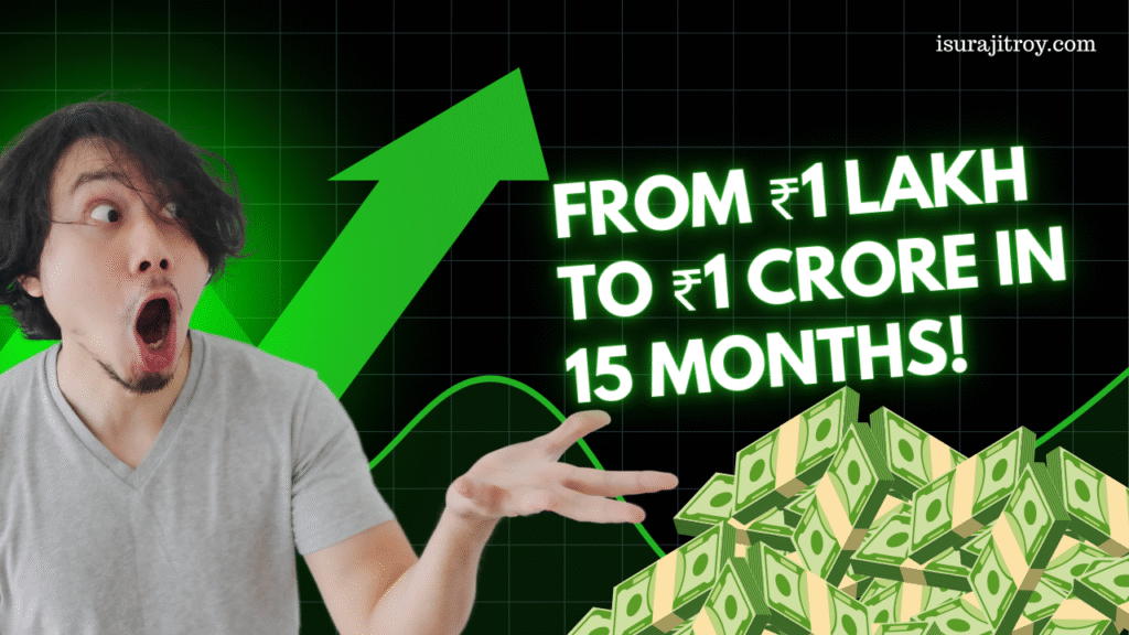 How to Turn ₹1 Lakh into ₹1 Crore with Option Trading — Learn proven Indian option strategies (bull call spread, naked strangle, long straddle), risk management, and a 15-month compounding plan to achieve 30% monthly returns.
