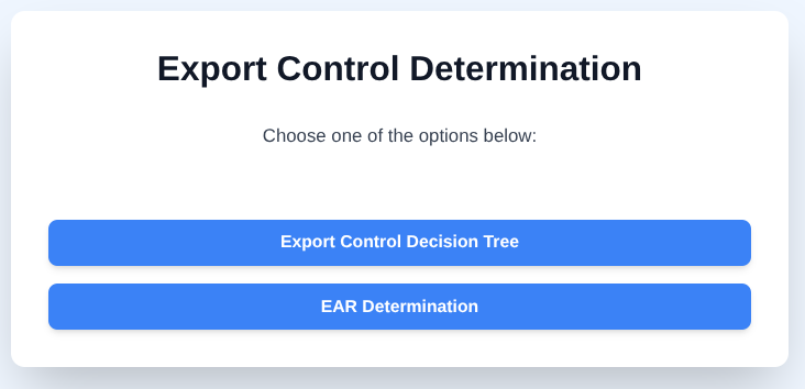 Simplify export control! Determine ECCN, EAR, EAR99, and license needs for your products with our interactive compliance tool.